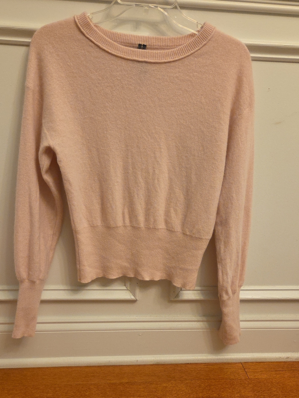 Anthropologie Pale Pink Cashmere Crewneck Sweater